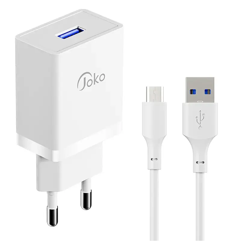 Kucni Punjac Konfulon JK77 2.4a sa Micro USB Kablom Beli 1M