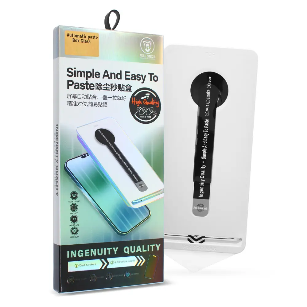 Zastitno Staklo Tempered Glass 2.5d Automatic Paste Box za Iphone 14 Pro Max 6.7 Crni