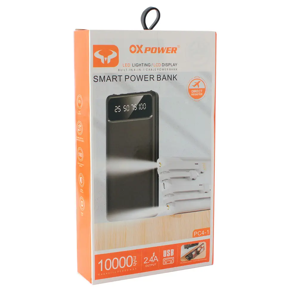 Power Bank Prenosiva Baterija Oxpower PC4-1 4IN1 5V 2A 10000 Mah Crna