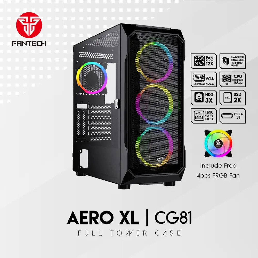 Kuciste Gaming Fantech CG81 Aero XL Crno
