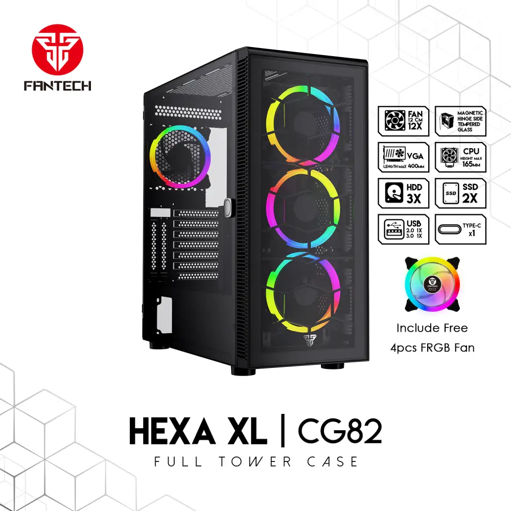 Kuciste Gaming Fantech CG82 Hexa XL Crno