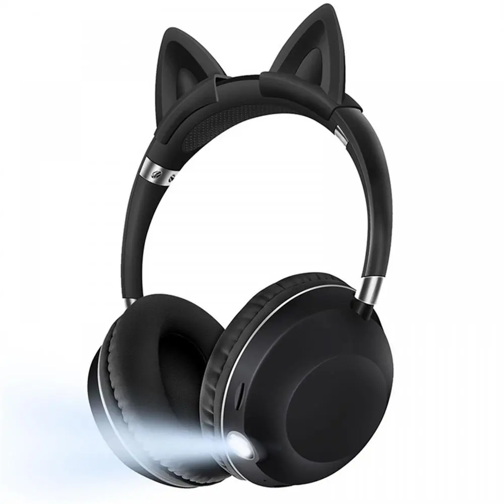 Bluetooth Slusalice Cat Ear Crne