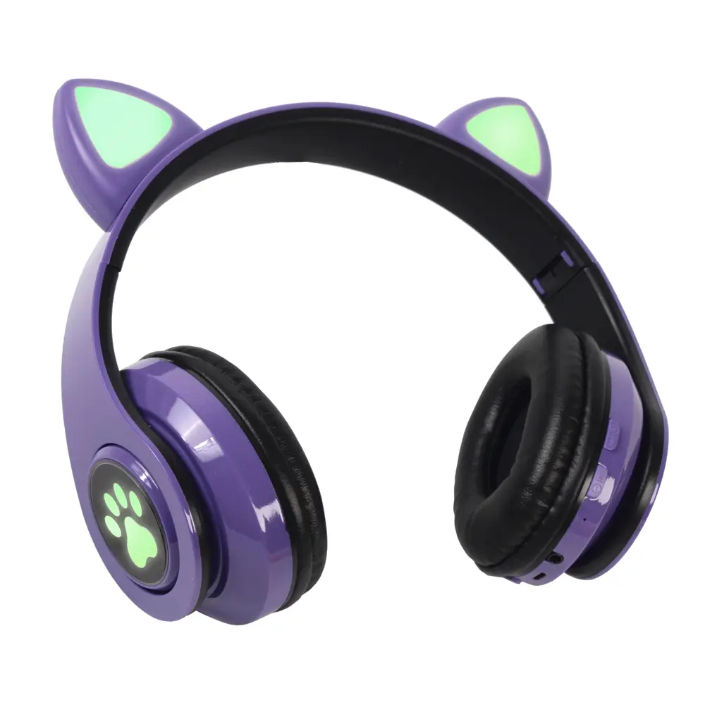 Bluetooth Slusalice Cat Ear Ljubicaste