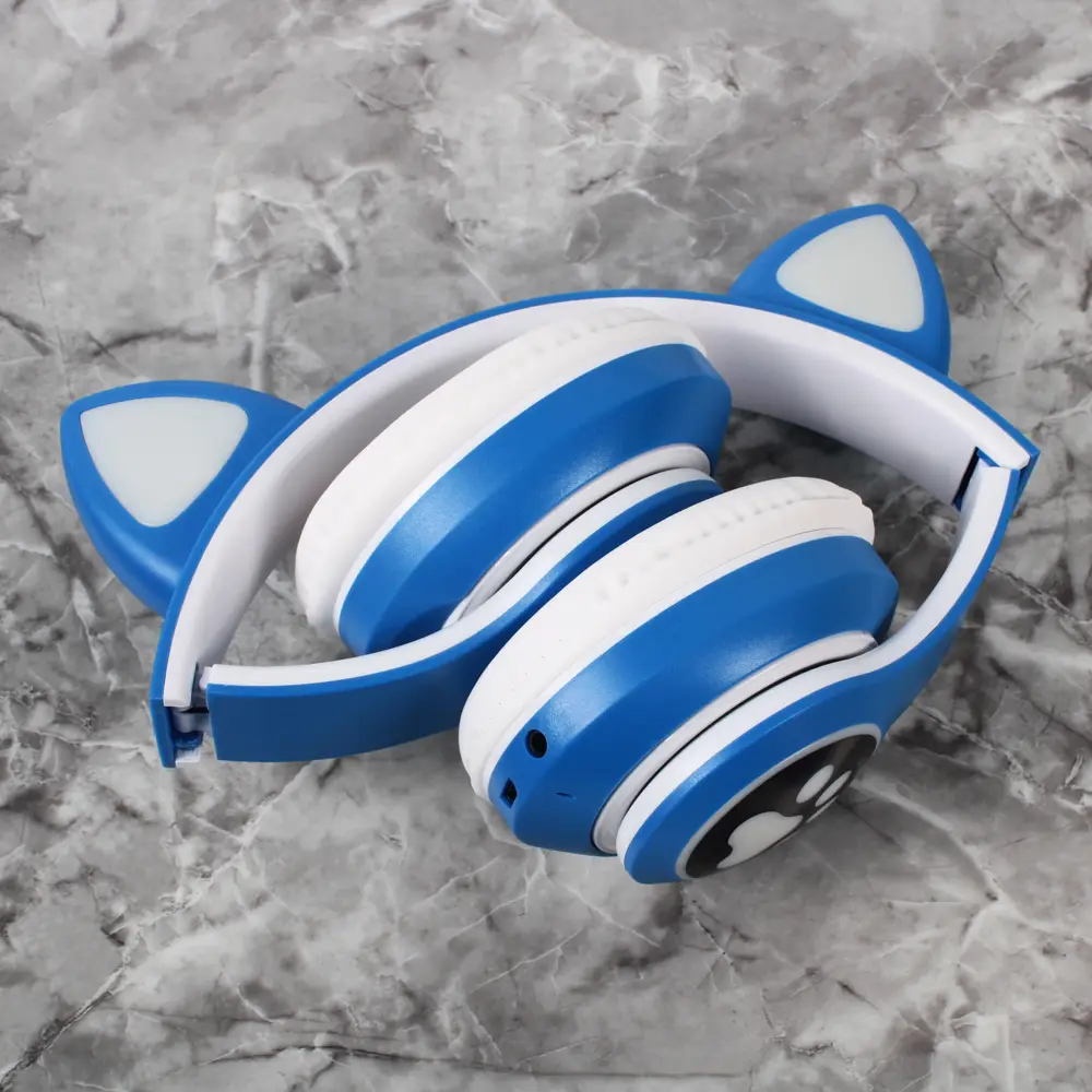 Bluetooth Slusalice Cat Ear Plave