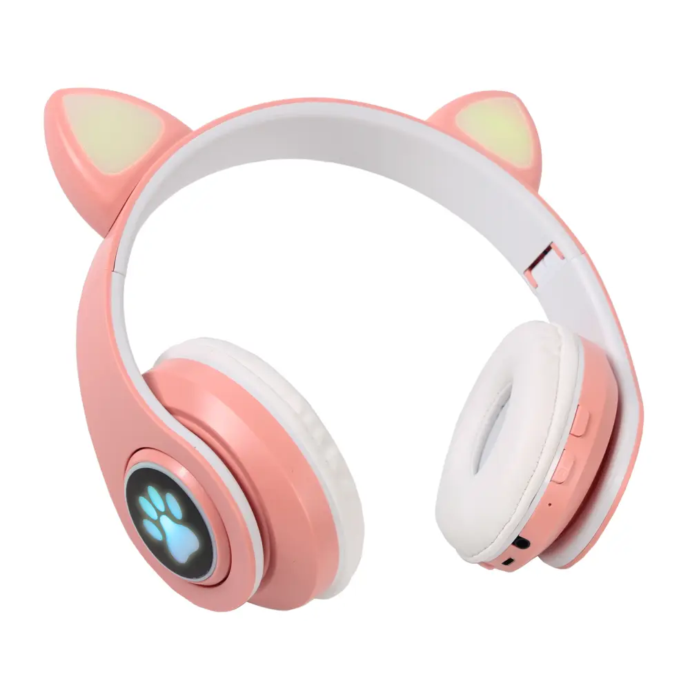 Bluetooth Slusalice Cat Ear Svetlo Roze