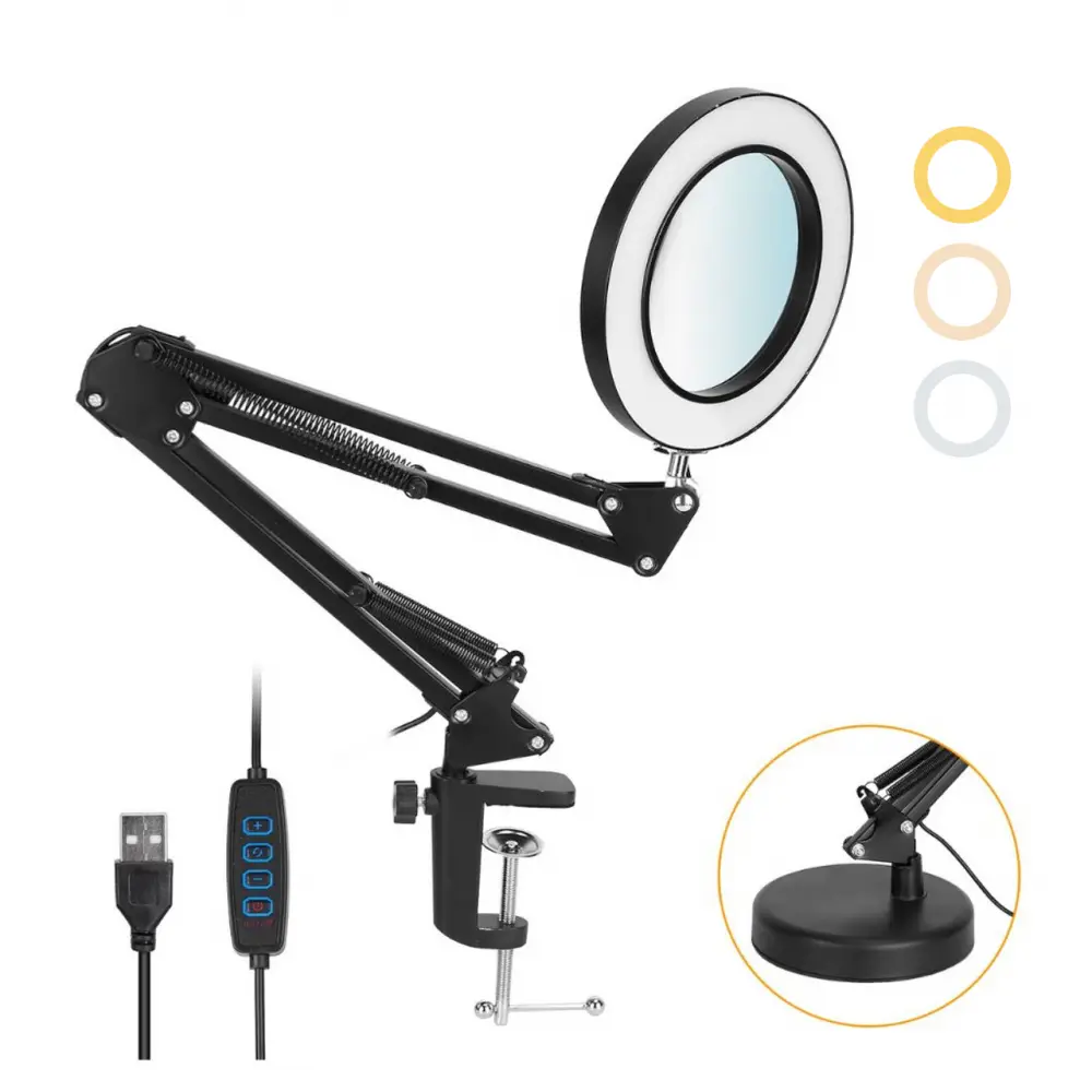 Stona LED Lampa sa Lupom HQ Crna