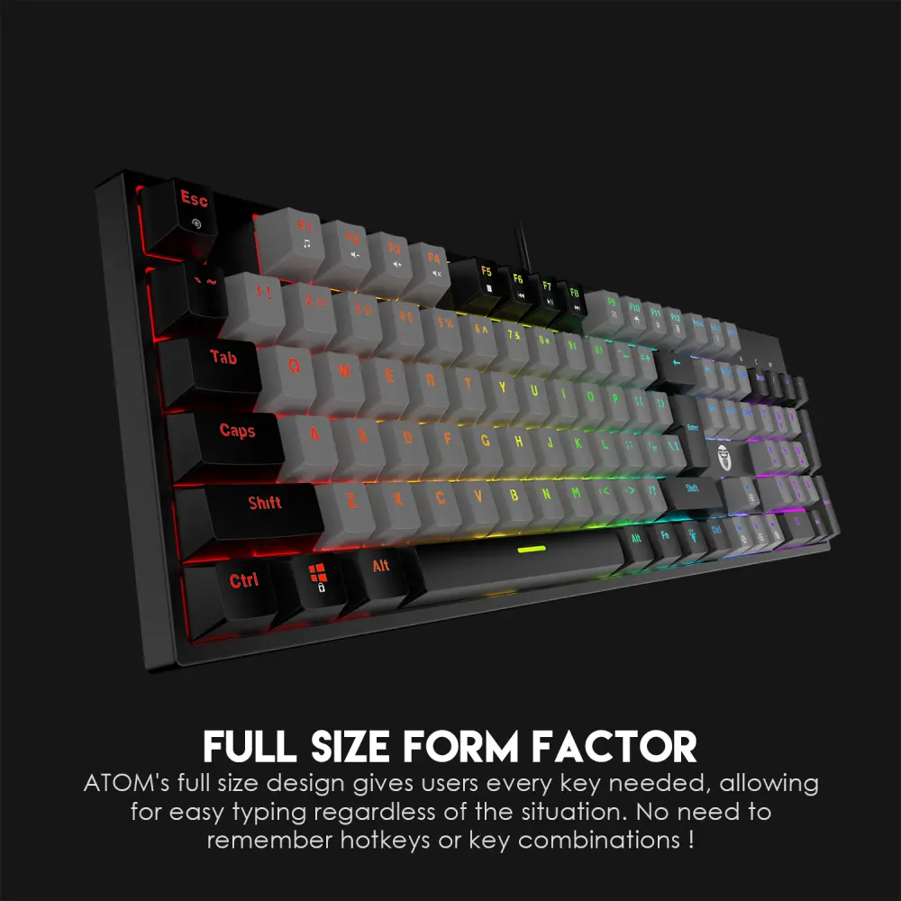 Tastatura Mehanicka Gaming Fantech MK886 RGB Atom Crna (red Switch)