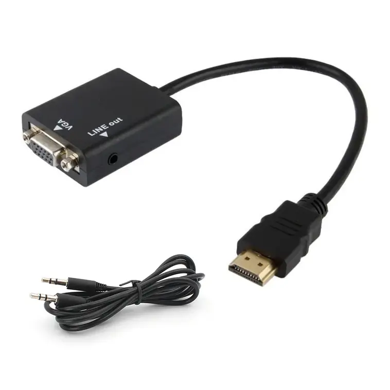Adapter HDMI na VGA (audio) Crni