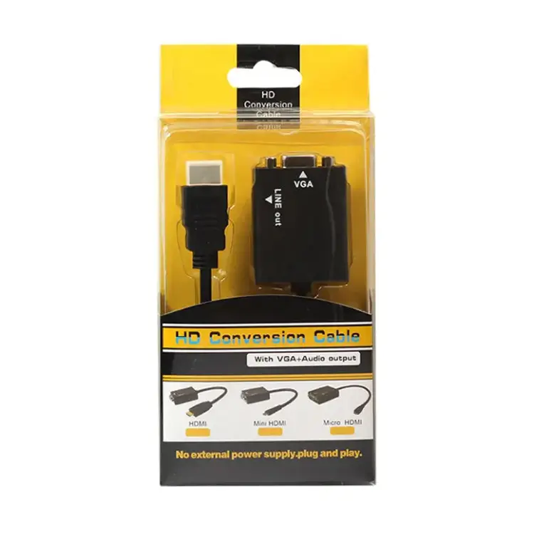 Adapter HDMI na VGA (audio) Crni