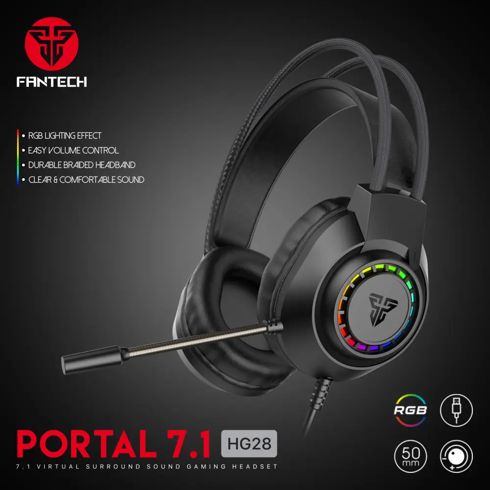 Slusalice Gaming Fantech HG28 Portal 7.1 Crne