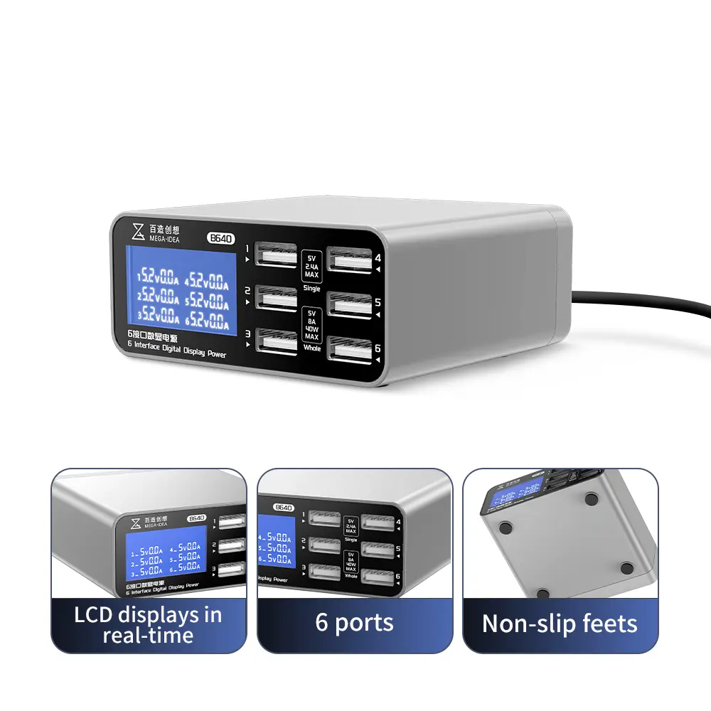 Mega-idea Multifunkcionalni Desktop Punjac sa B640 (40w, 6 Port)