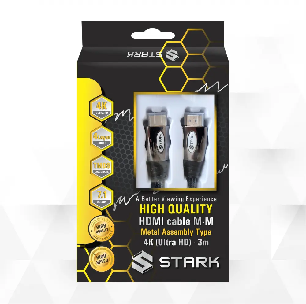 Kabl Stark HDMI M-M Pozlacen 4K Metalno Kuciste 3M