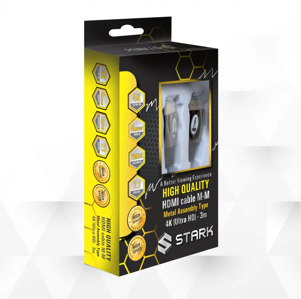 Kabl Stark HDMI M-M Pozlacen 4K Metalno Kuciste 3M