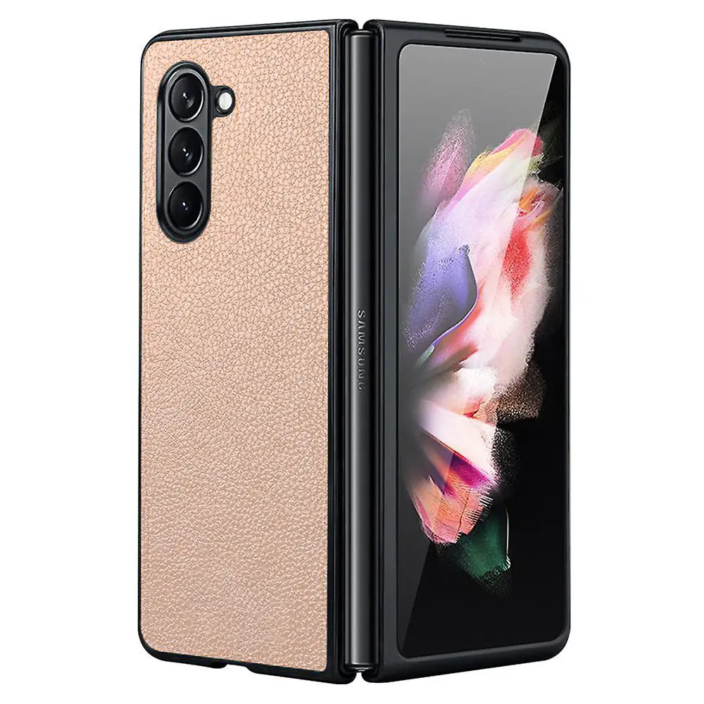 Torbica Leather Fold za Samsung F946B Galaxy Z Fold 5 5G Krem