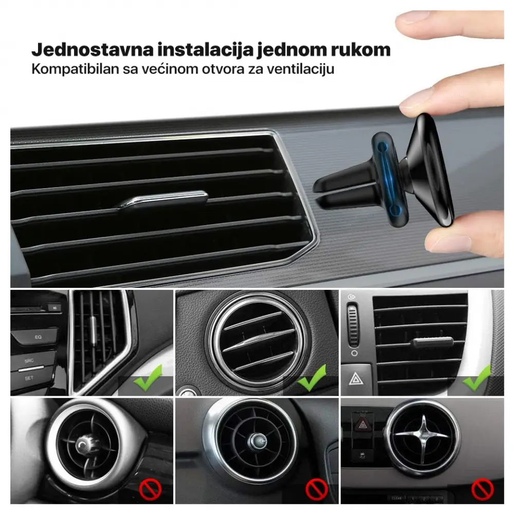 Stalak za Ventilaciju Floveme Magnetic Crni