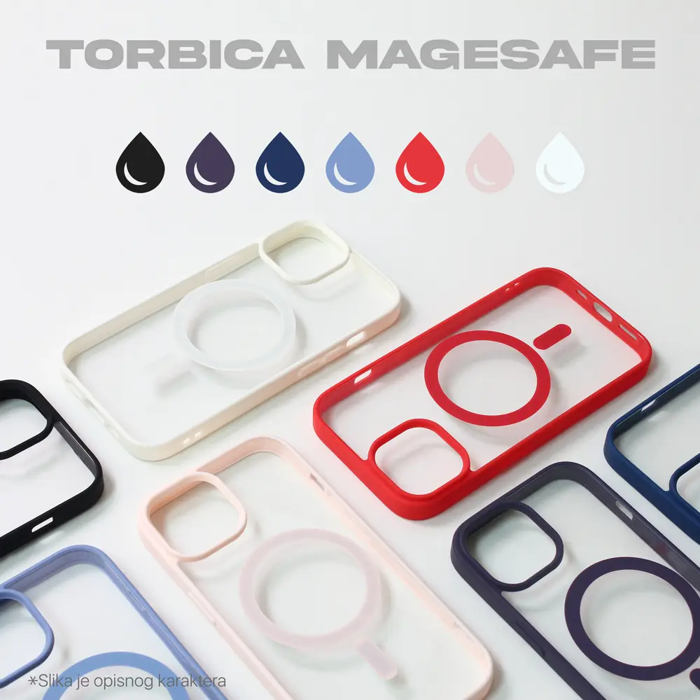 Torbica Magsafe Frame Color za Iphone 15 Pro Max 6.7 Crvena