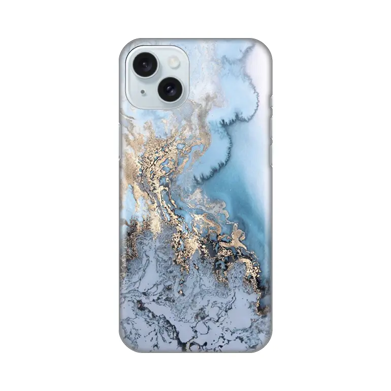 Torbica Silikonska Print za Iphone 15 Plus 6.7 Blue Gold Marble