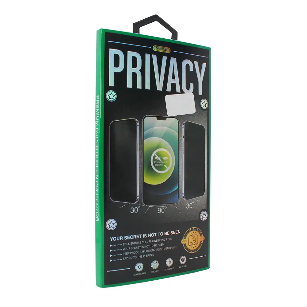 Zastitno Staklo Tempered Glass Privacy 2.5d Full Glue za Iphone 15 Pro Max 6.7 Crni