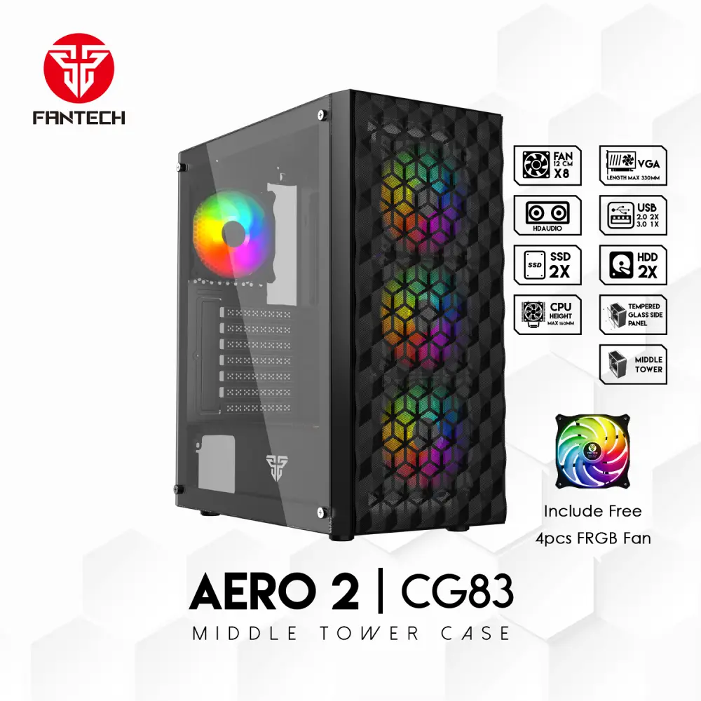 Kuciste Gaming Fantech CG83 Aero 2 Crno