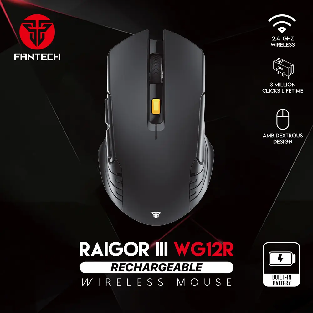 Mis Wireless Fantech WG12R Raigor III Crni