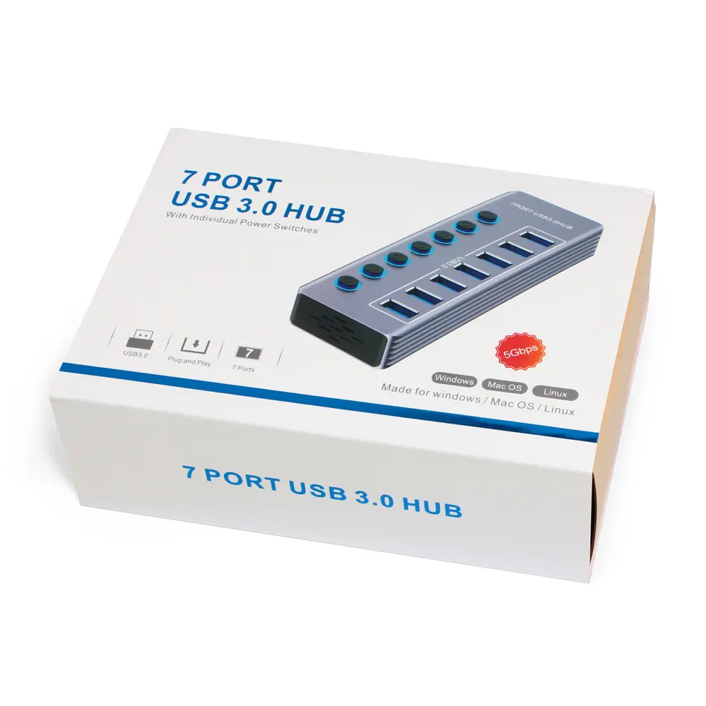 USB 3.0 HUB 7 Porta LWD HQ Sivi