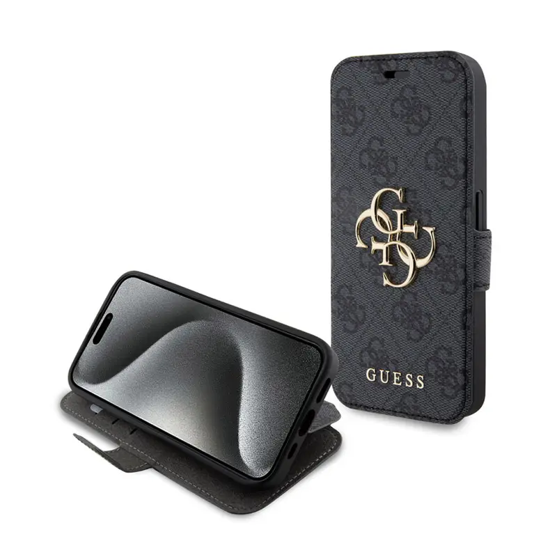 Torbica Guess Bk Pu Leather 4G Metal Logo za Iphone 15 Pro 6.1 Siva (gubkp15l4gmggr)