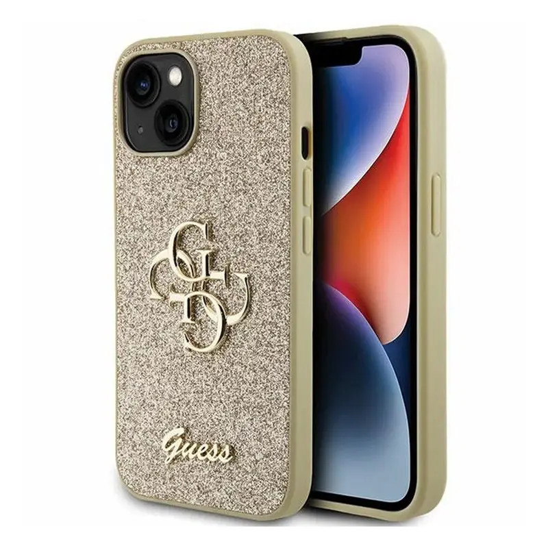 Torbica Guess Hc Fixed Glitter 4G Big Metal Logo za Iphone 15 6.1 Zlatna (guhcp15shg4sgd)
