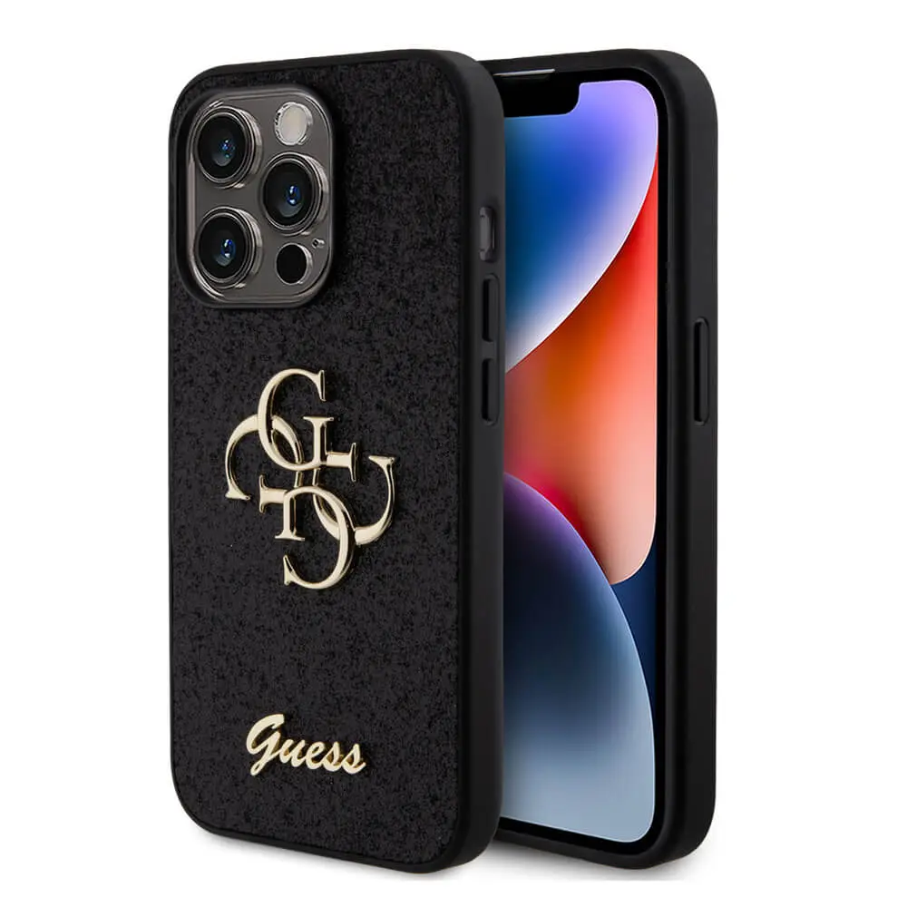 Torbica Guess Hc Fixed Glitter 4G Big Metal Logo za Iphone 15 Pro 6.1 Crna (guhcp15lhg4sgk)