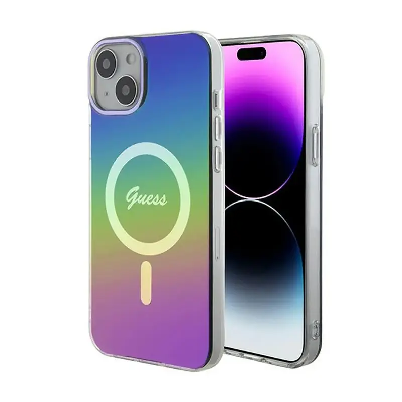 Torbica Guess Hc IML Magsafe Iridescent za Iphone 15 6.1 Crna (guhmp15shitsk)