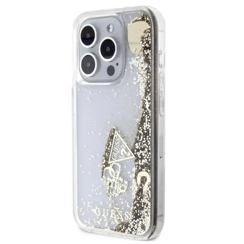 Torbica Guess Hc Liquid Glitter Charms za Iphone 15 Pro 6.1 Zlatna (guhcp15lglhflgo)