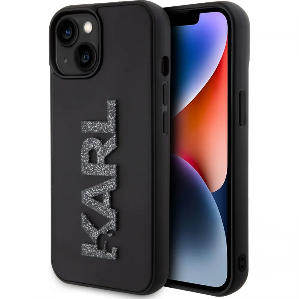 Torbica Karl Lagerfeld Hc 3D Logo Glitter za Iphone 15 6.1 Crna (klhcp15s3dmbkck)