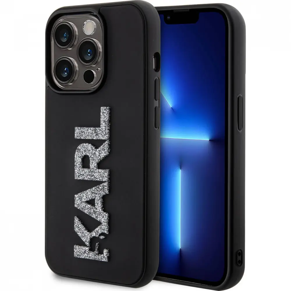Torbica Karl Lagerfeld Hc 3D Logo Glitter za Iphone 15 Pro 6.1 Crna (klhcp15l3dmbkck)