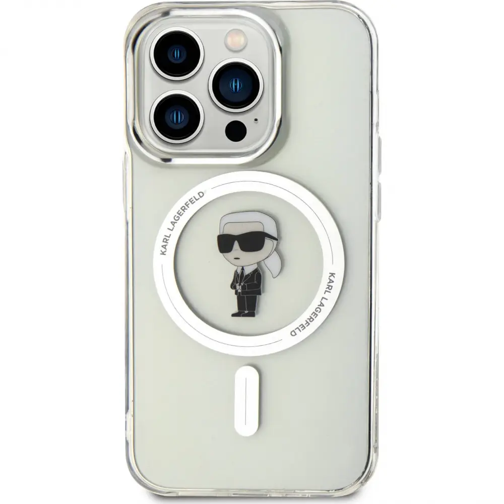 Torbica Karl Lagerfeld Hc Magsafe IML Ikonik za Iphone 15 Pro 6.1 Transparent (klhmp15lhfcknot)