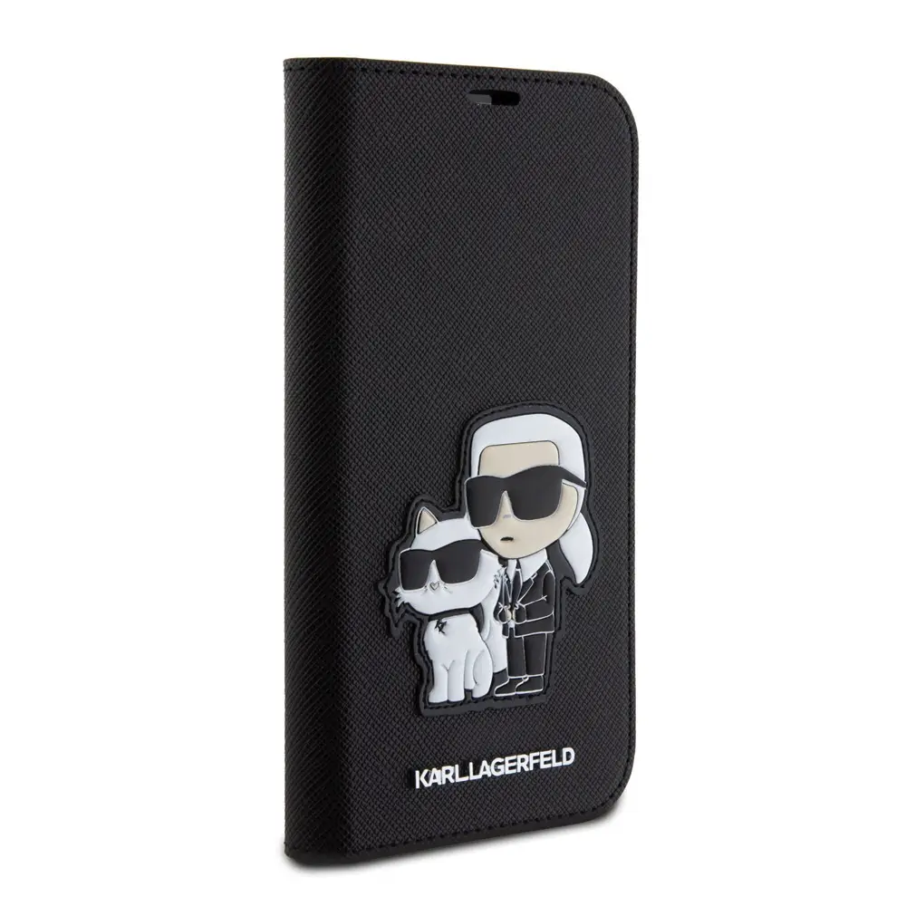 Torbica Karl Lagerfeld Saffiano BP Nft Karl&choupette za Iphone 15 Pro 6.1 Crna(klbkp15lsankcpk)