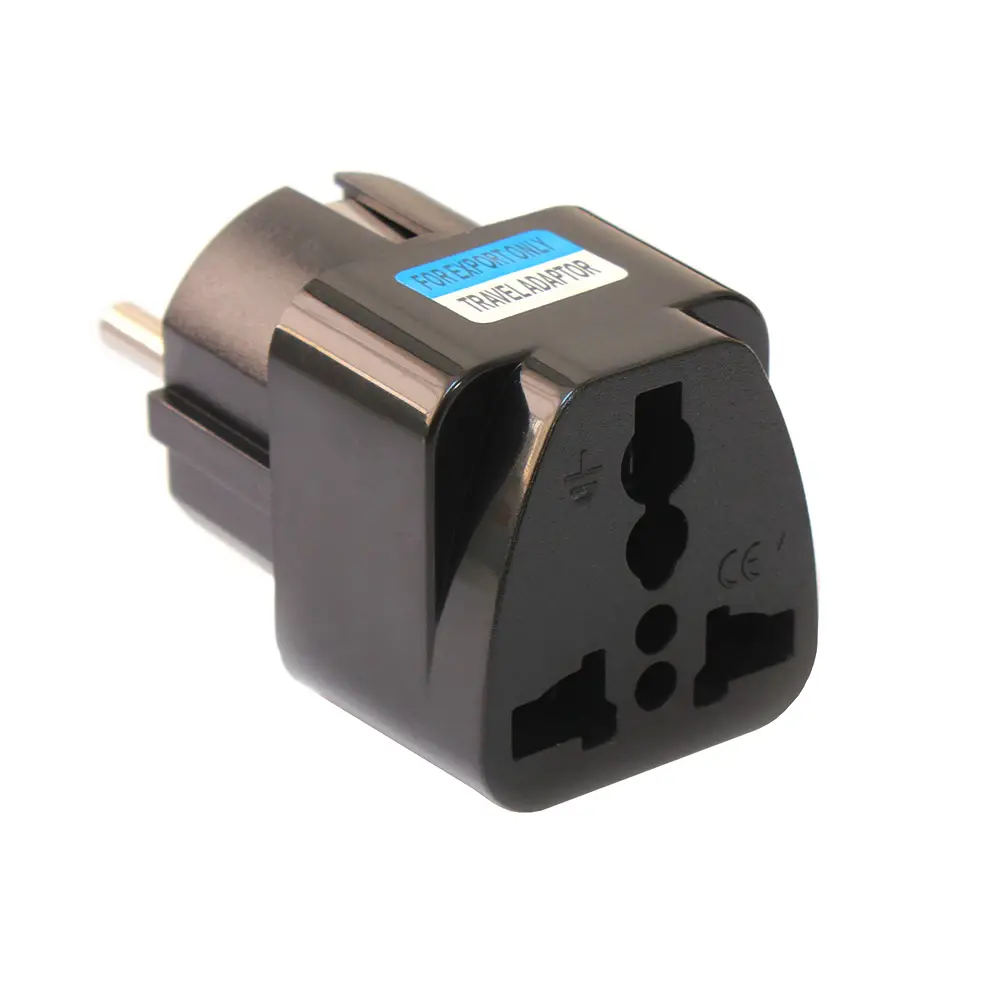 Adapter UK na EU Jwd-ukoneu Shuko sa Uzemljenjem Crni