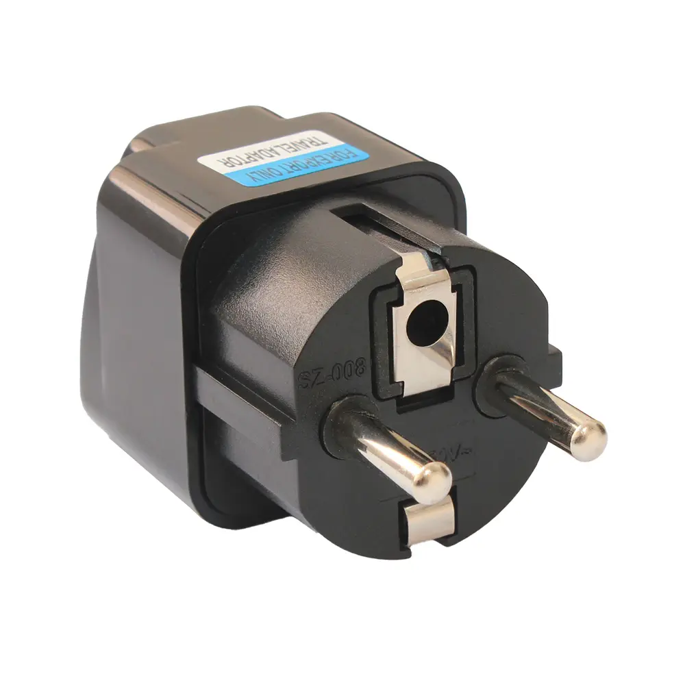 Adapter UK na EU Jwd-ukoneu Shuko sa Uzemljenjem Crni