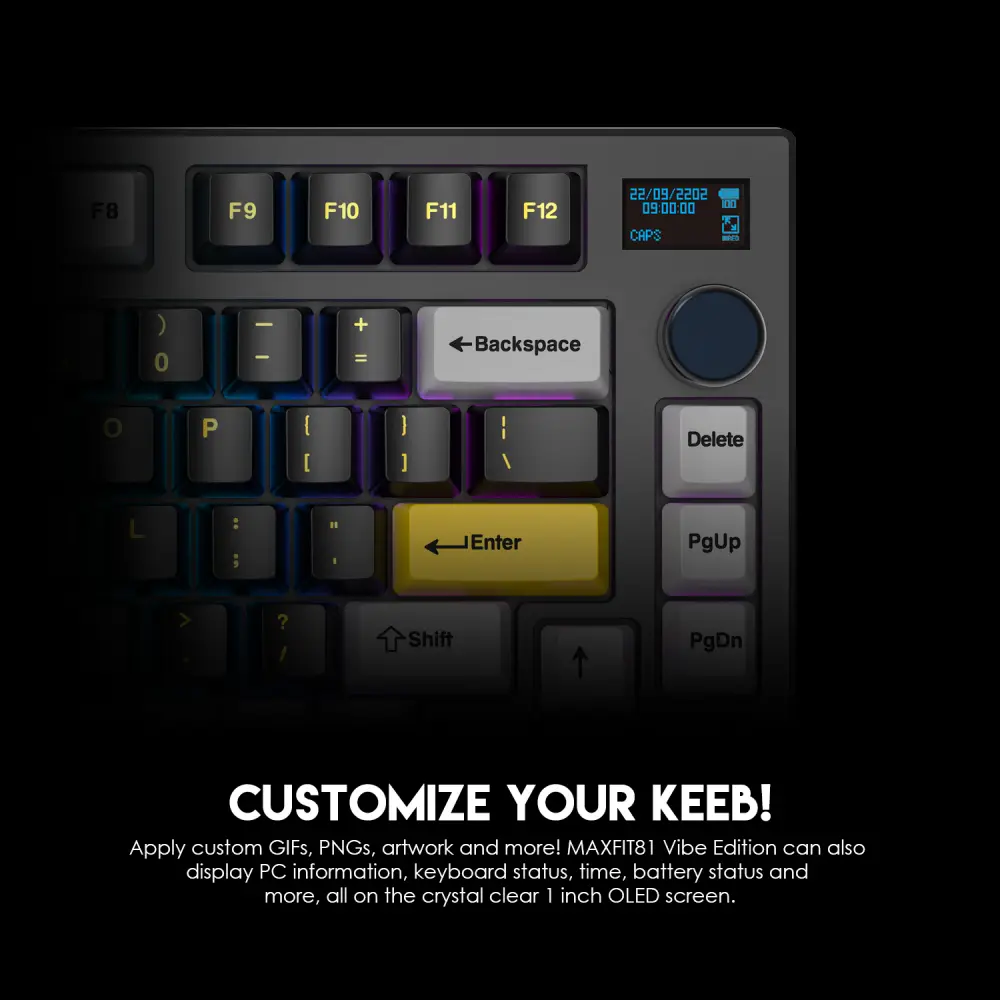 Tastatura Mehanicka Gaming Fantech MK910 RGB Vibe Maxfit 81 Vibrant Utility Wireless (yellow Switch)