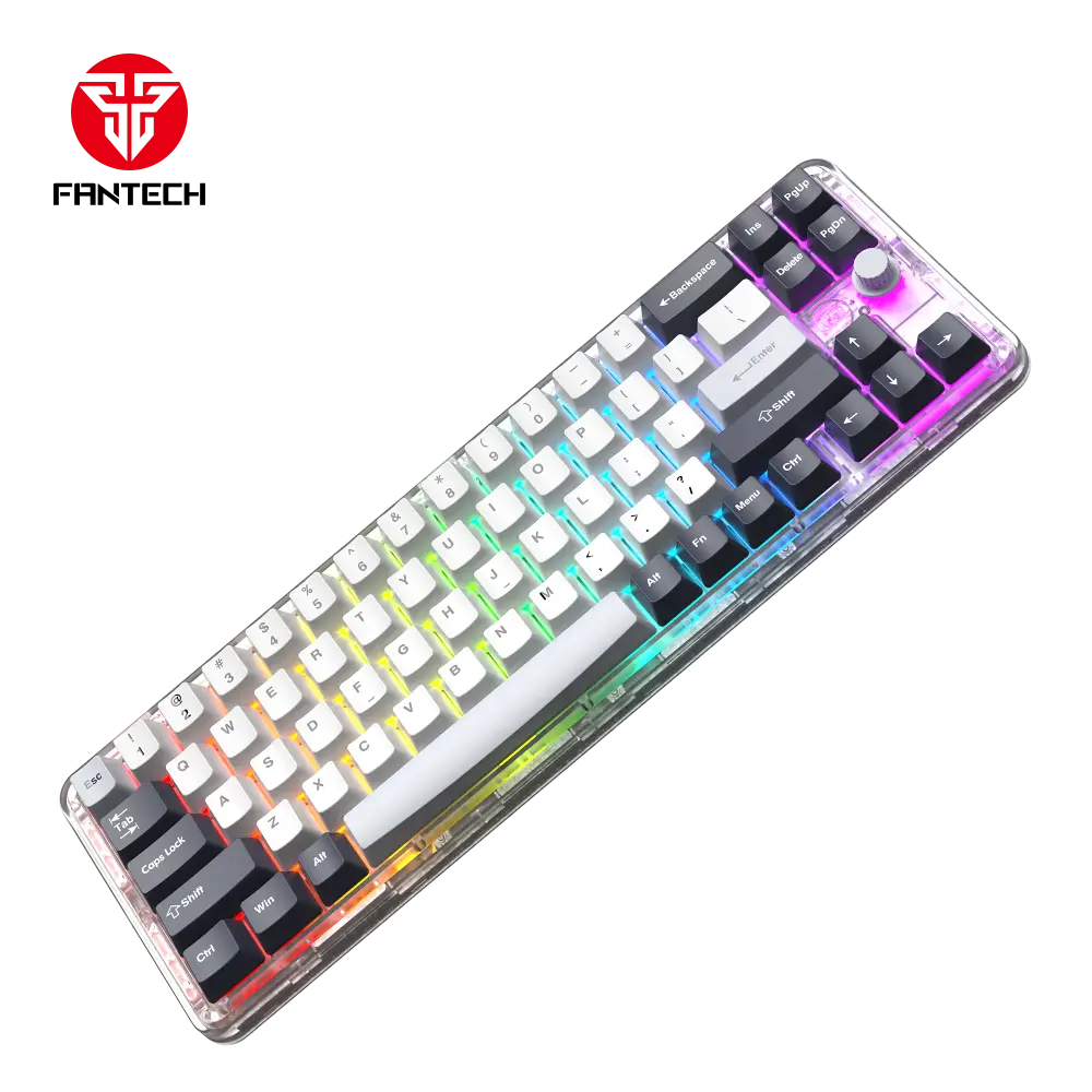Tastatura Mehanicka Gaming Fantech MK911 RGB Vibe Maxfit 70 Epic Greyscale Wireless (yellow Switch)