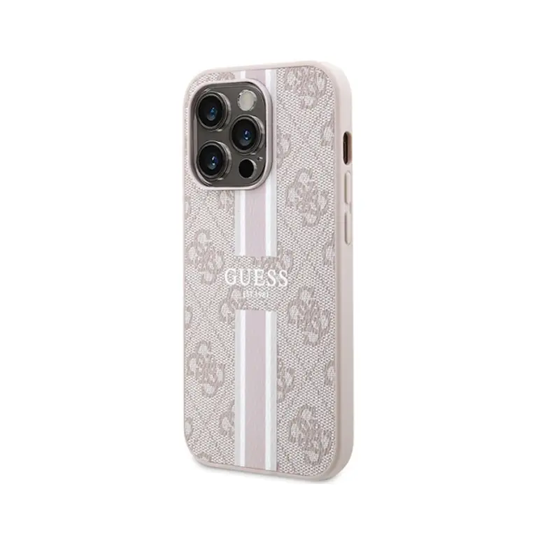 Torbica Guess Magsafe 4G Pu Printed Stripes za Iphone 15 Pro 6.1 Roze (guhmp15lp4rpsp)