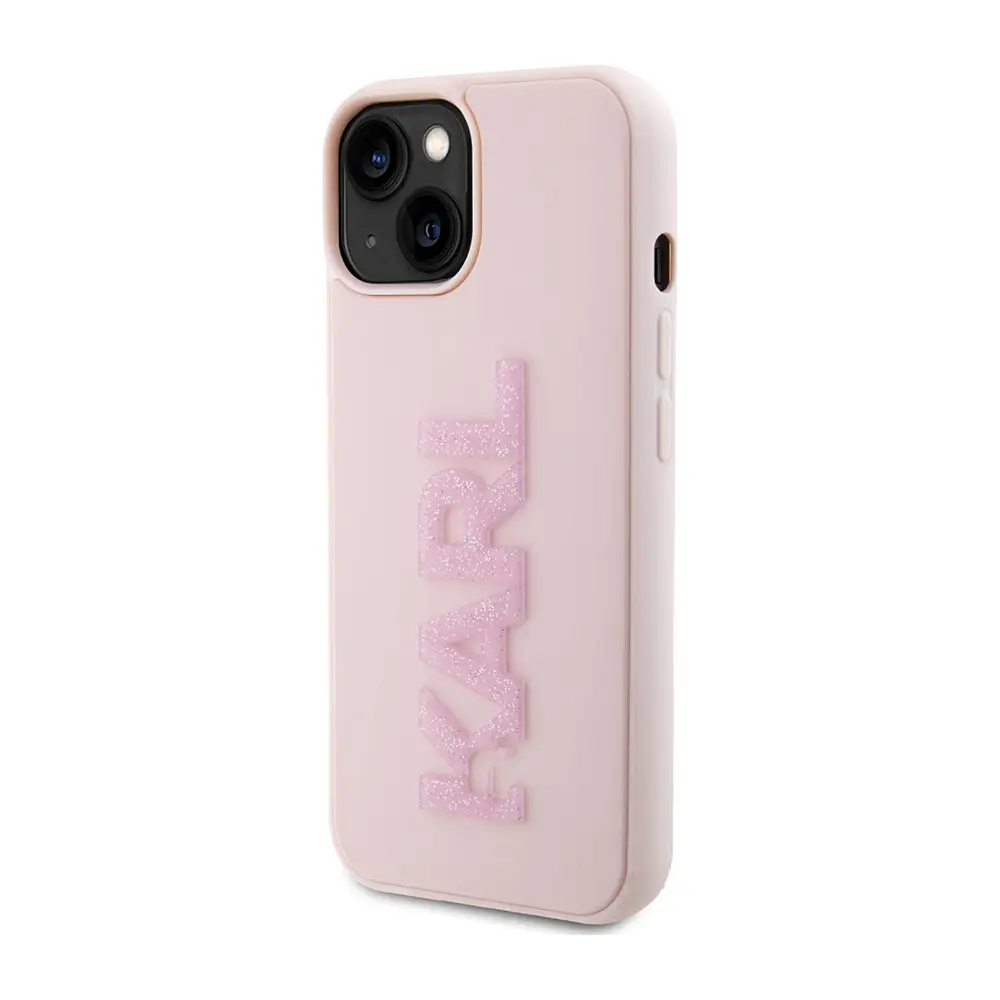 Torbica Karl Lagerfeld 3D Rubber Glitter Logo za Iphone 15 6.1 Roze (klhcp15s3dmbkcp)