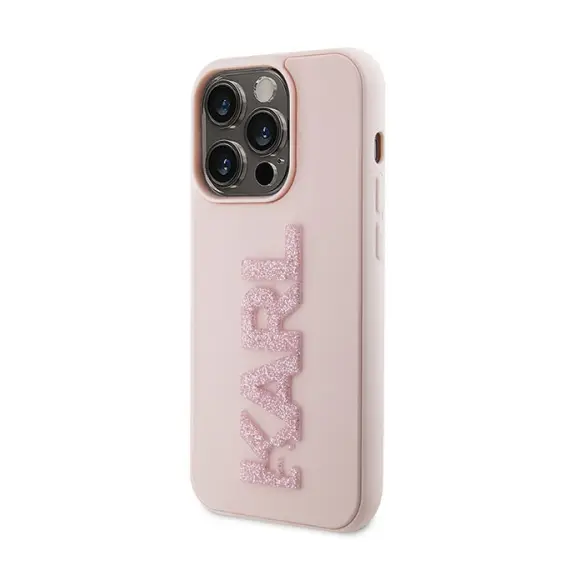 Torbica Karl Lagerfeld 3D Rubber Glitter Logo za Iphone 15 Pro 6.1 Roze (klhcp15l3dmbkcp)