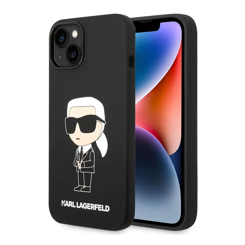 Torbica Karl Lagerfeld Hc Silicone NFT Ikonik za Iphone 15 Plus 6.7 Crna (klhcp15msnikbck)