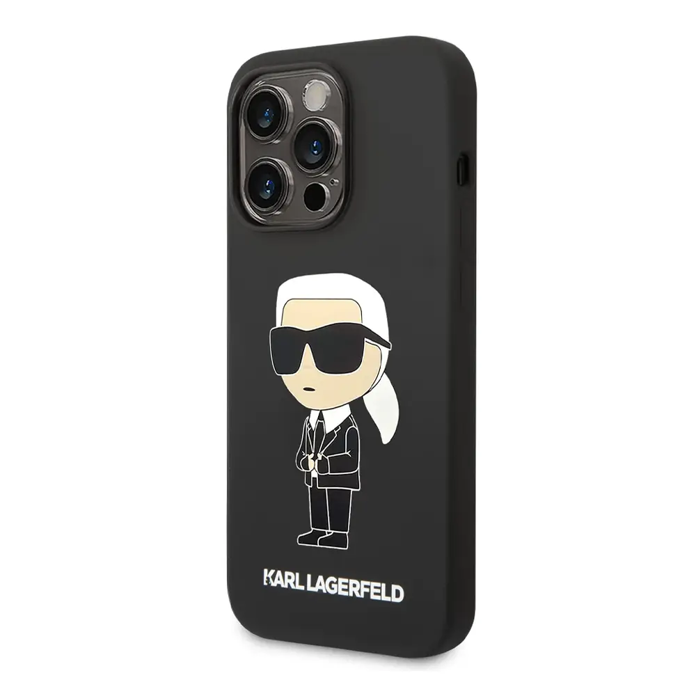 Torbica Karl Lagerfeld Hc Silicone NFT Ikonik za Iphone 15 Pro Max 6.7 Crna (klhcp15xsnikbck)