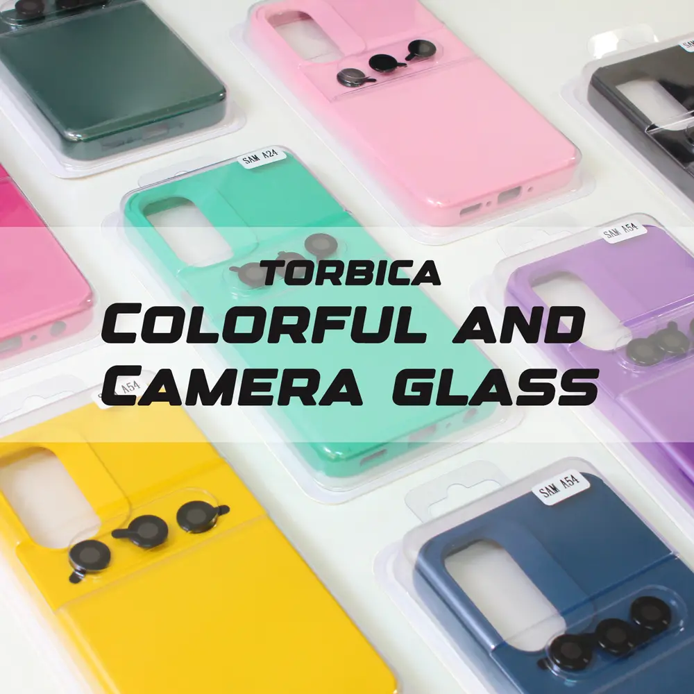 Torbica Colorful And Camera Glass za Samsung A245F Galaxy A24 4G Roze