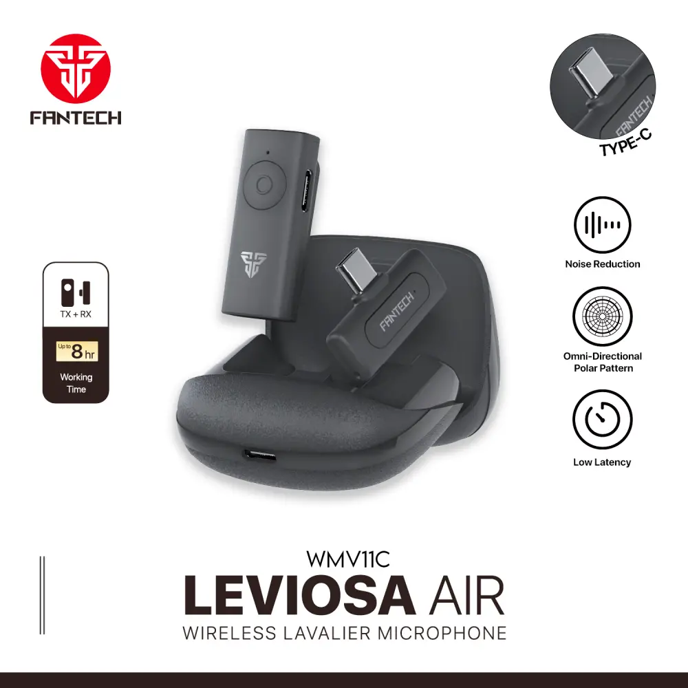 Mikrofon Wireless Fantech Lavalier Leviosa Air Wmv11c (single Mic) Type C Crni