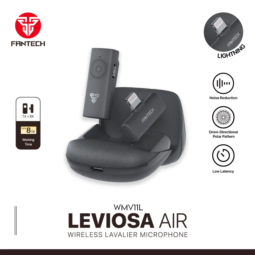 Mikrofon Wireless Fantech Lavalier Leviosa Air Wmv11l (single Mic) Lightning