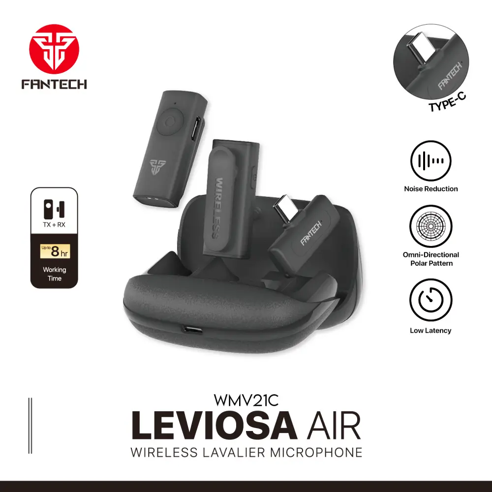 Mikrofon Wireless Fantech Lavalier Leviosa Air Wmv21c (dual Mic) Type C Crni