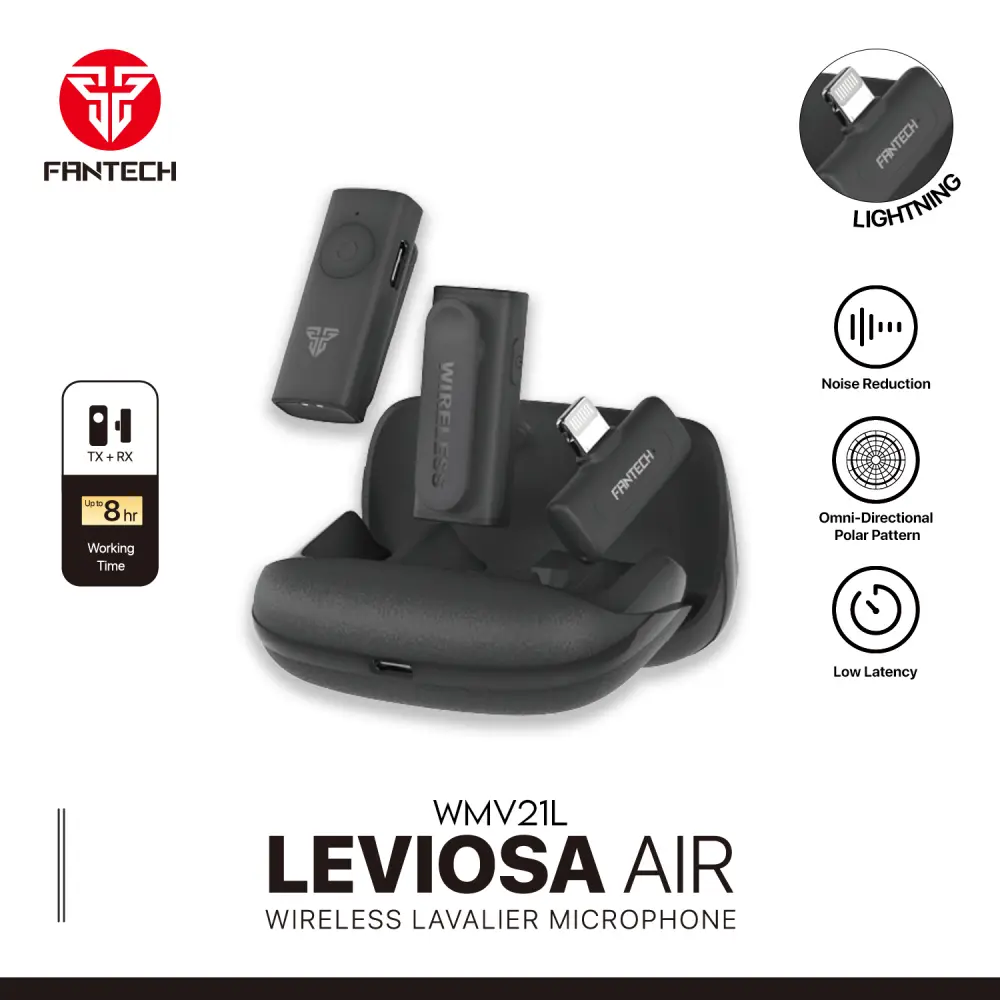 Mikrofon Wireless Fantech Lavalier Leviosa Air Wmv21l (dual Mic) Lightning