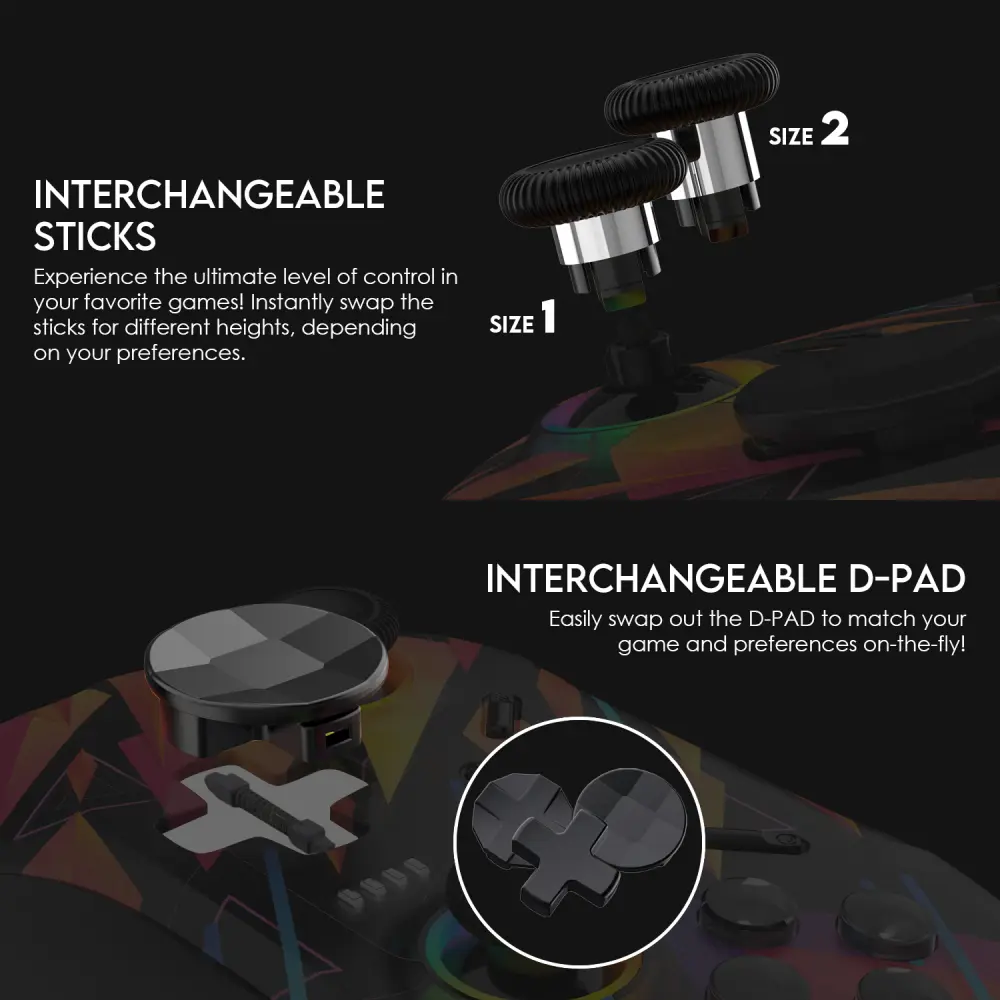 Joypad Wireless Fantech WGP15 EOS PRO Multiplatform RGB Rainbow