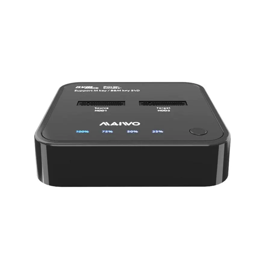 Docking Station Maiwo K3016p2, Type C 3.2 na 2X M.2 Nvme Clone Crni